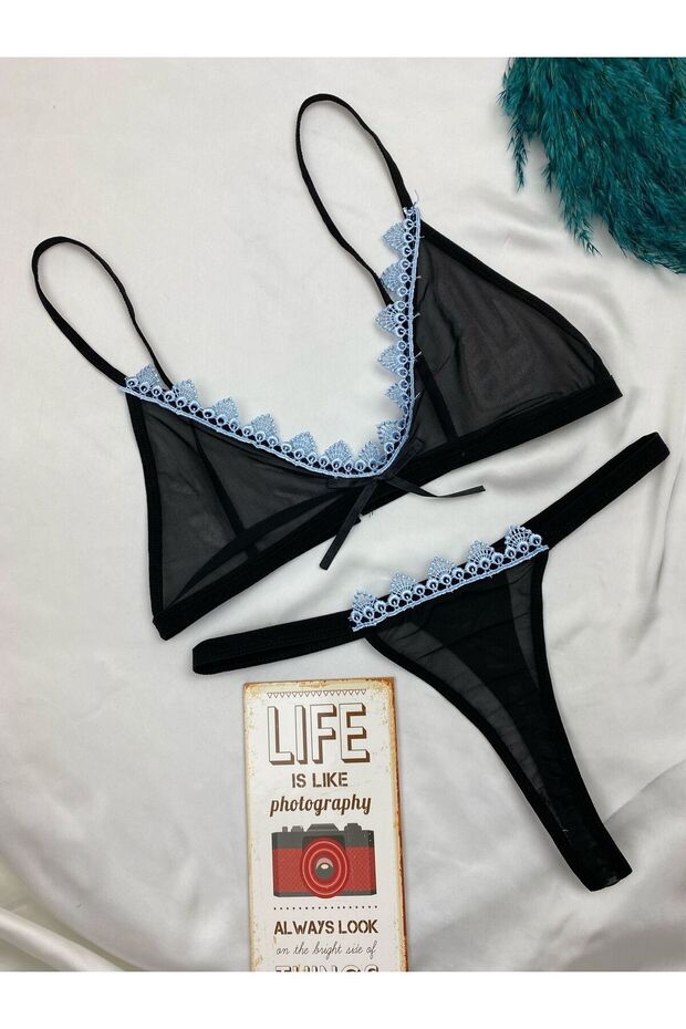 Women's Special Night Transparent Lace Detailed Underwear Set