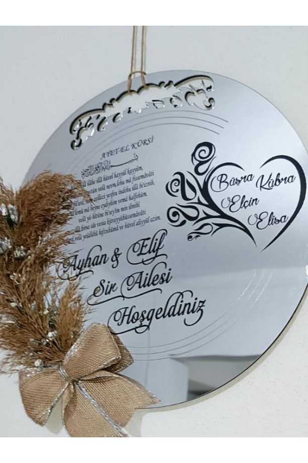 Çiçekli Kapı Süsü - Kişiye Özel Ahşap Kapı Dekor - 3