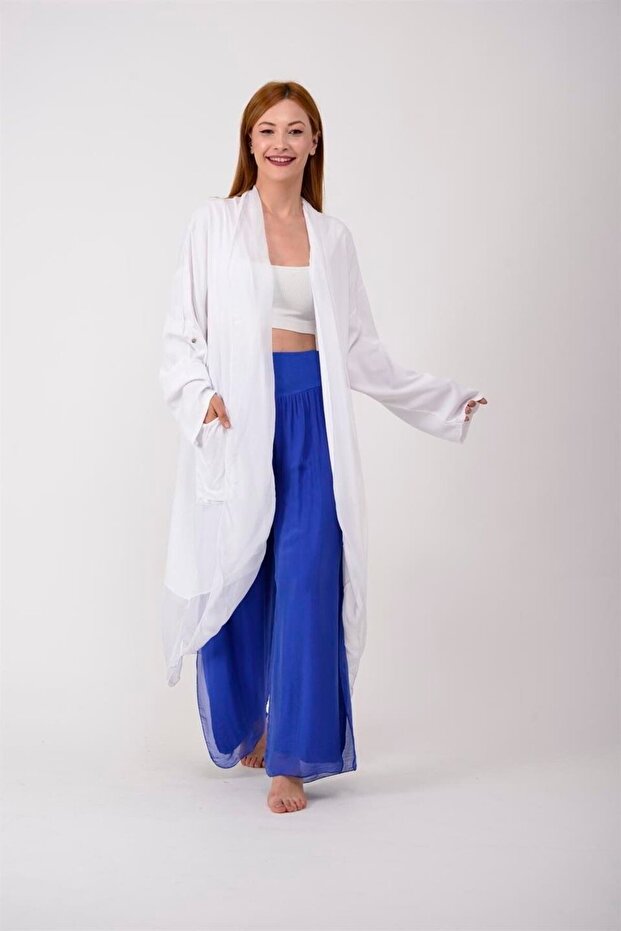 Itayan Ipek Detaylı Oversize Kaftan - 1