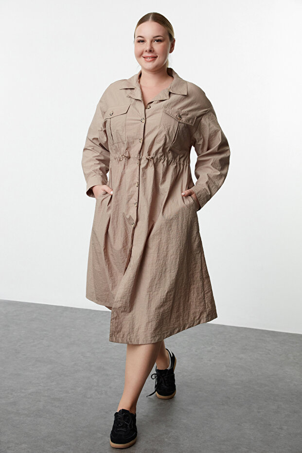 Norkové padákové tkané šaty větší velikosti Tbbaw25Ah00059 - 2