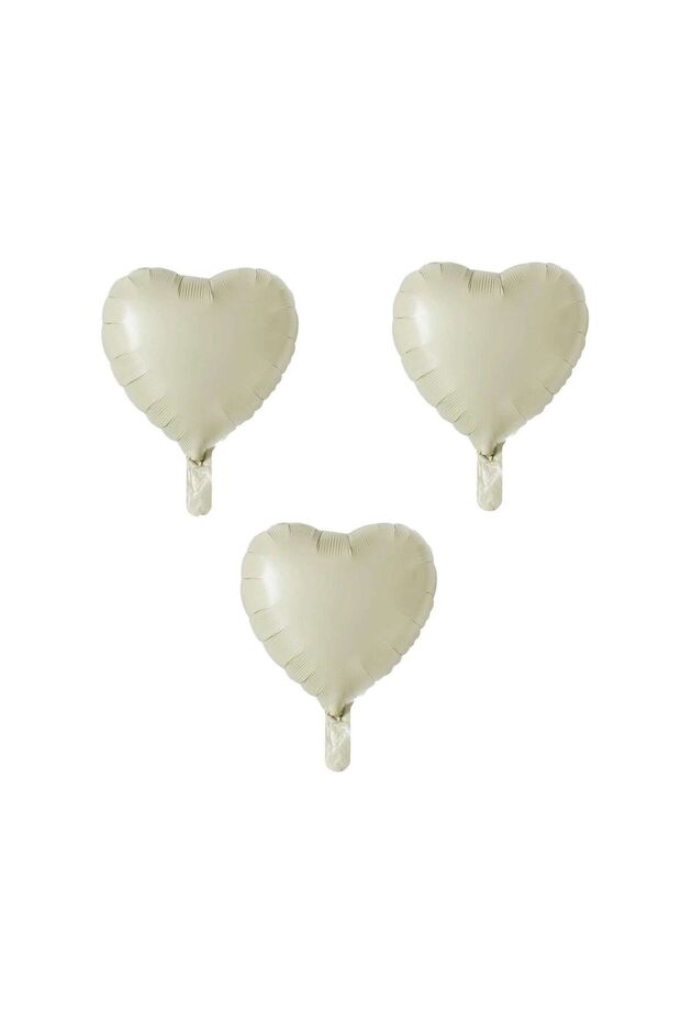 Heart Foil Balloon 3 Pieces Cream