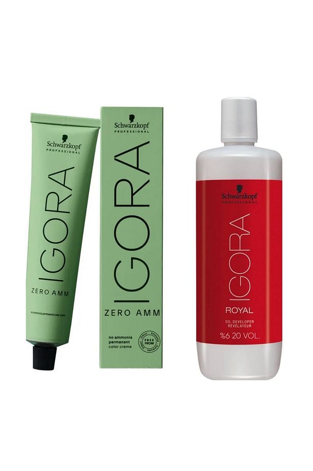 4 Adet Schwarzkopf Igora Zero Amm 4-0 Saç Boyası + Oksidan 1000 ml - 1