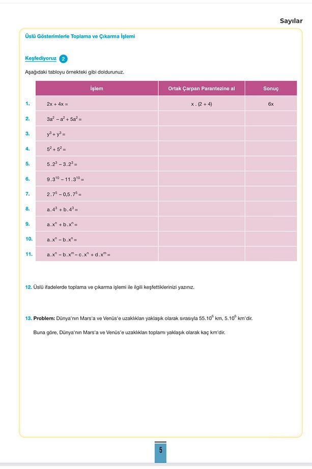 9.Sınıf Sıfırdan Sonsuza Matematik Konu Anlatımlı Soru Bankası 1.Dönem Fasikülleri - 5