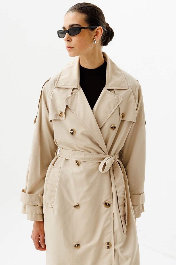 Soft Oversize Bej Trençkot - 5