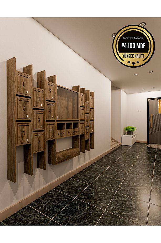 ELİPS Posta Kutusu MDF 18 'Lİ CEVİZ - 4