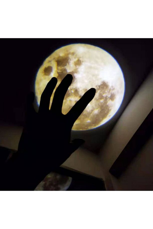 Mini Dünya Ay Projeksiyon Lambası  Atmosfer Çocuklar Yatak Odası Gece Lambası Şarjlı Gece Projektör - 1