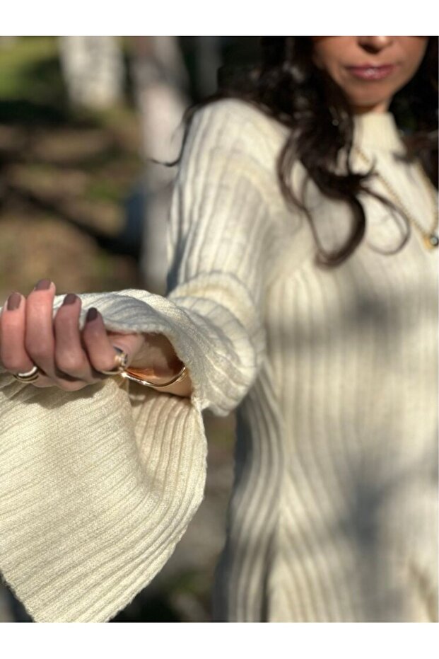 Bisiklet Yaka Triko Elbise - 3