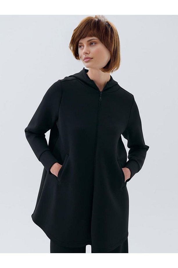 Kapüşonlu Sweat Tunik Scuba Sweat Tunik Cep Detaylı Kapüşonlu Tesettür Sweat Tunik - 4