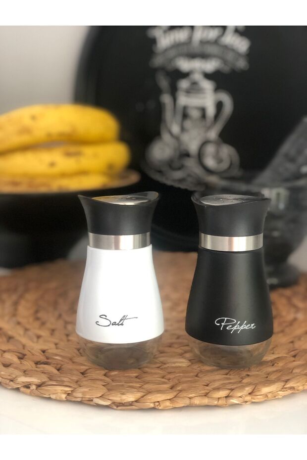 Glass Salt and Pepper Shakers with Metal Lid Set of 2 - Ø6X11.5Cm- 120ml
