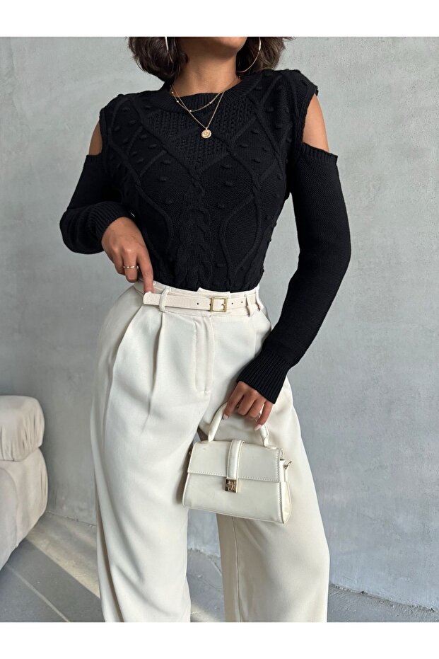 سترة منقوشة مكشوفة الكتف - 1