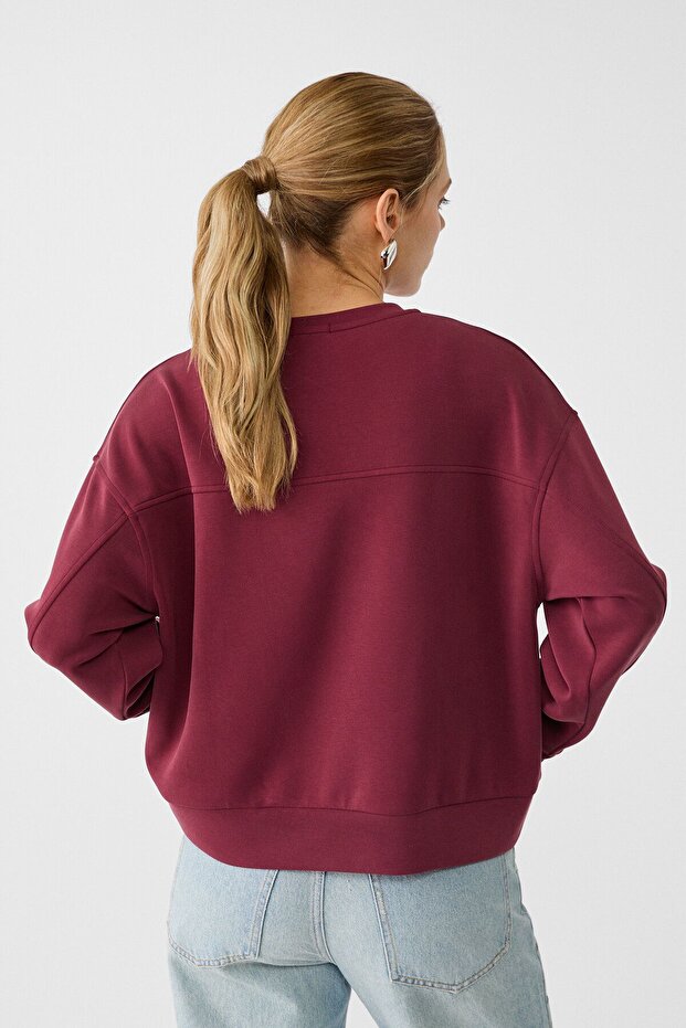 Yumuşak dokulu basic sweatshirt - 3