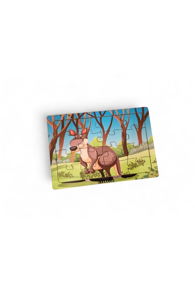 Kangaroo 16 Pieces Educational Learning Wooden Kids Puzzle Montessori Jigsaw Baby Children Toy