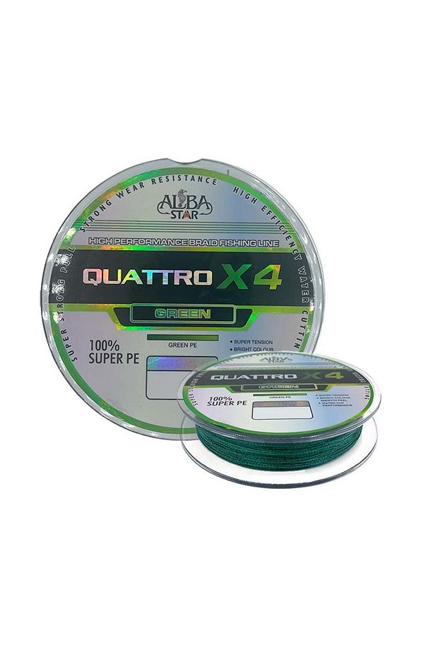 Quattro 4x 0.10 mm 150m 4 Örgü İp Misina Yeşil 6.7 kg Çeker - 1