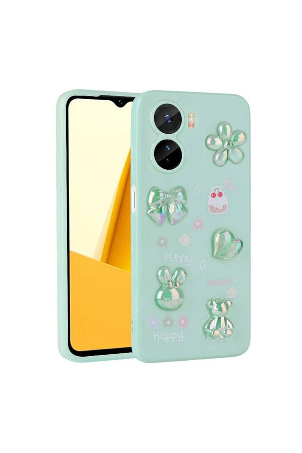 Case Compatible for Vivo Y16 Glossy Toys Silicone Cover with Embossed Figure