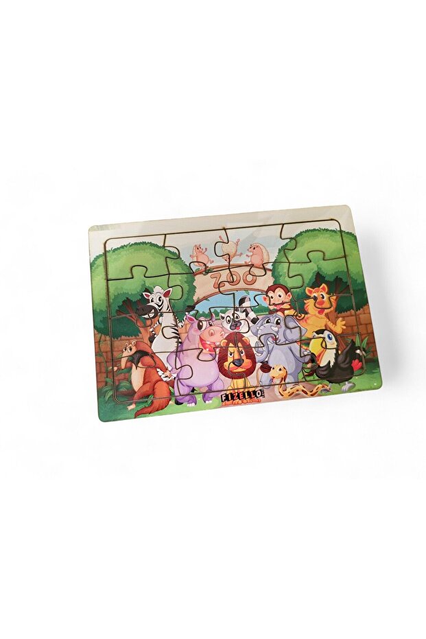 16 Piece Zoo - Educational and Learning Wooden Puzzle, Puzzle Baby and Kids Toy