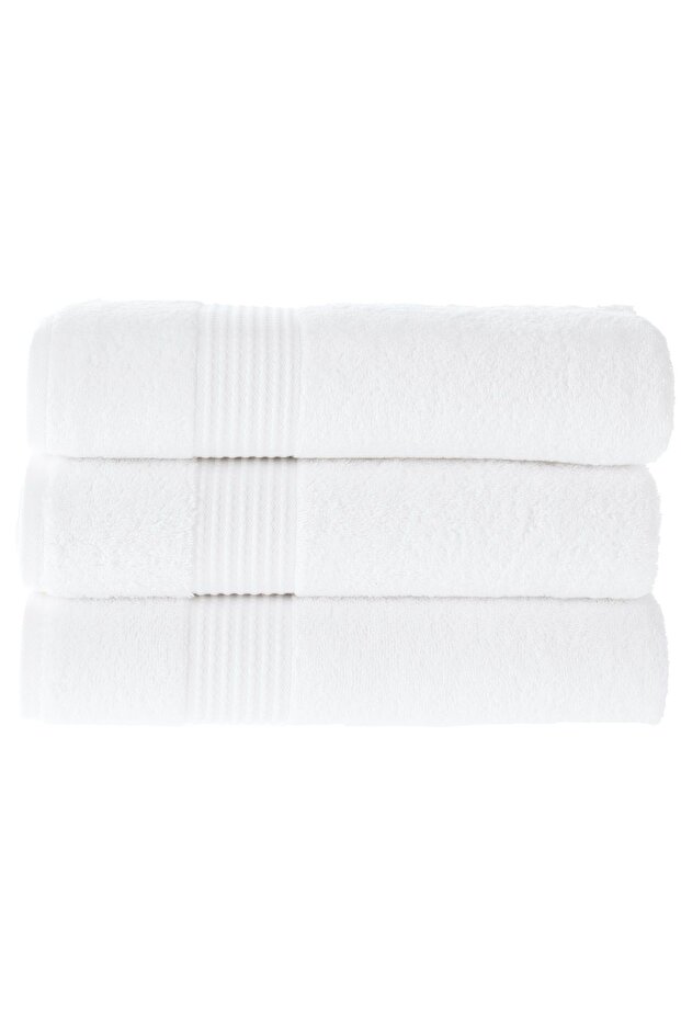 Tomurcuk 100% Cotton 3-Piece Bath Towel Set | 70X140Cm | White