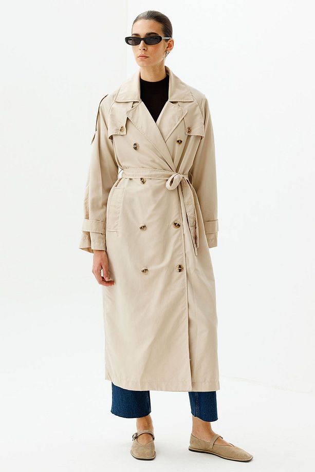 Soft Oversize Bej Trençkot - 6