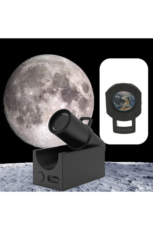 Mini Dünya Ay Projeksiyon Lambası  Atmosfer Çocuklar Yatak Odası Gece Lambası Şarjlı Gece Projektör - 6