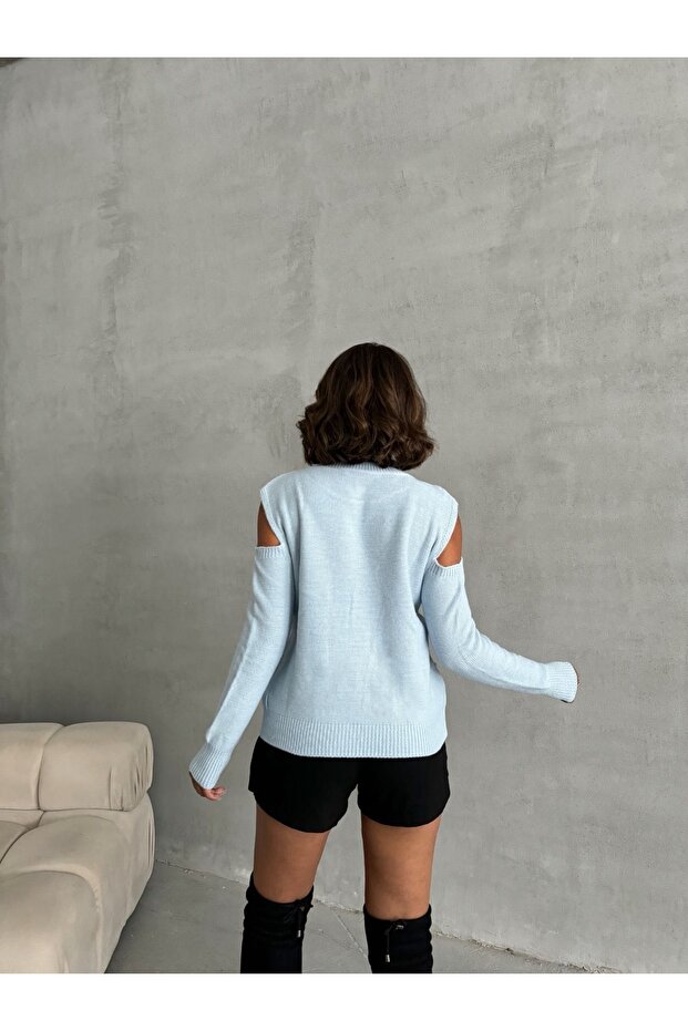 سترة منقوشة مكشوفة الكتف - 8