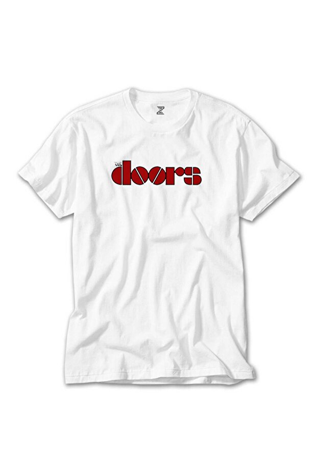 The Doors Logo Red White T-Shirt