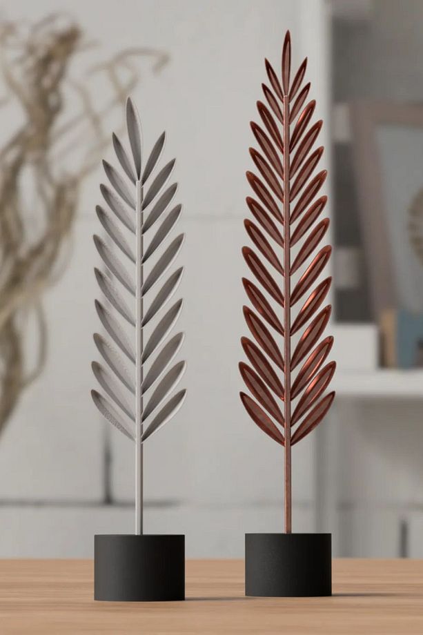 Dekoratif Modern Tüy Yaprak Takımı 2'li - 1