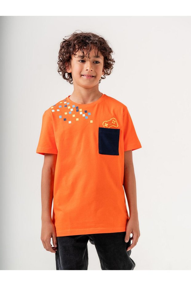 Gamepad Printed Micro Pocket Boys' T-Shirt T-Shirt