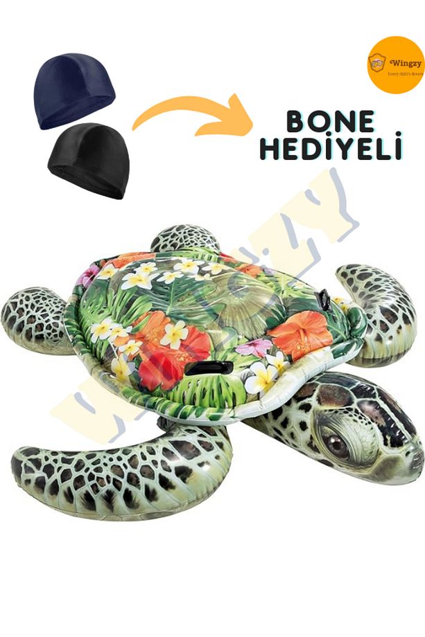 Intex Kaplumbağa Deniz Botu, 2 Kişilik Şişme Bot, Deniz Yatağı (BONE HEDİYELİ) - 1