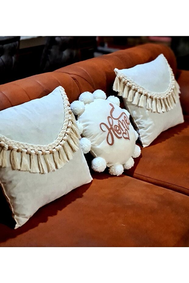 Boho Macrame Throw Pillow - 3