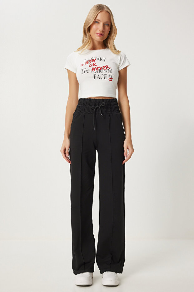 Damskie spodnie dresowe Basic z czarną kieszenią XR00018 - 4