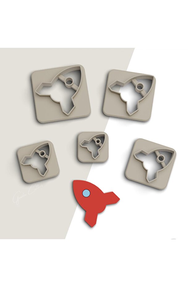 Rocket Polymer Clay Cutting Mold, Earring Molds, Cookie Mold, 5 Sizes, No: 419