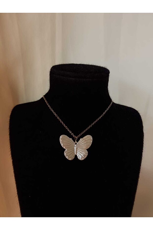 Pearl Look Butterfly Chain Necklace Y2K