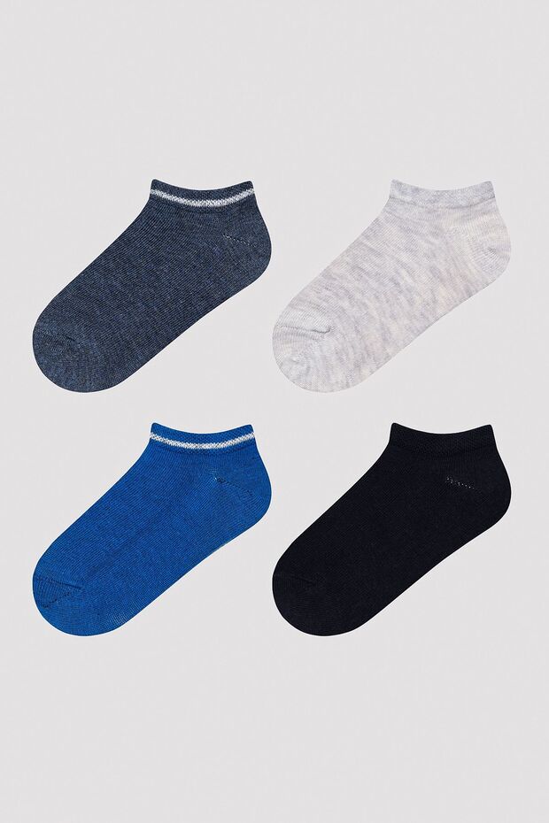 Boy's Blue Shades 4-Piece Booties Socks