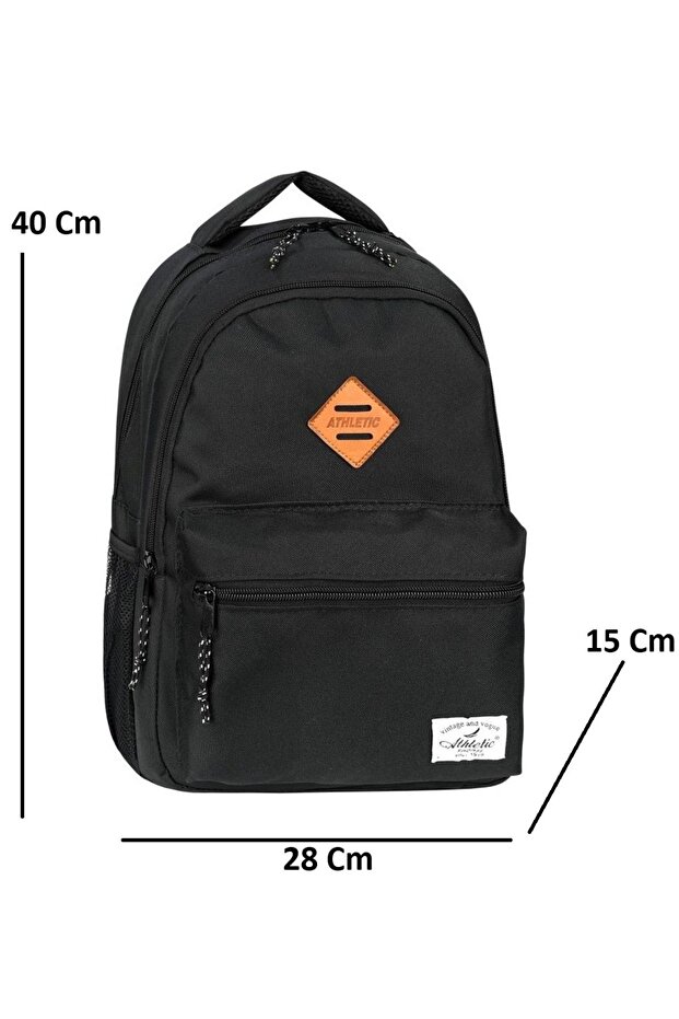 Backpack Daily Use Backpack Black Double Compartment Lightweight Backpack - 2