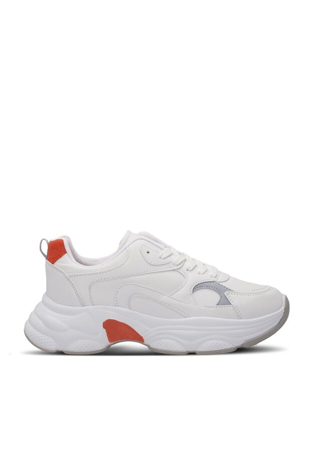Zusa Women's White / Orange Running & Walking Sneakers