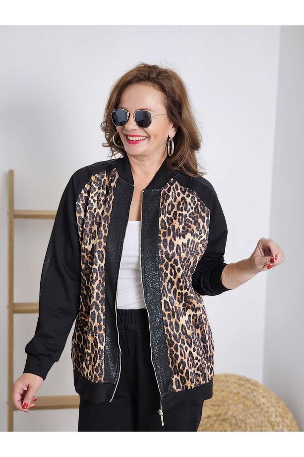 FELİX Simli Leopar Ceketli Eşofman Takım - 5