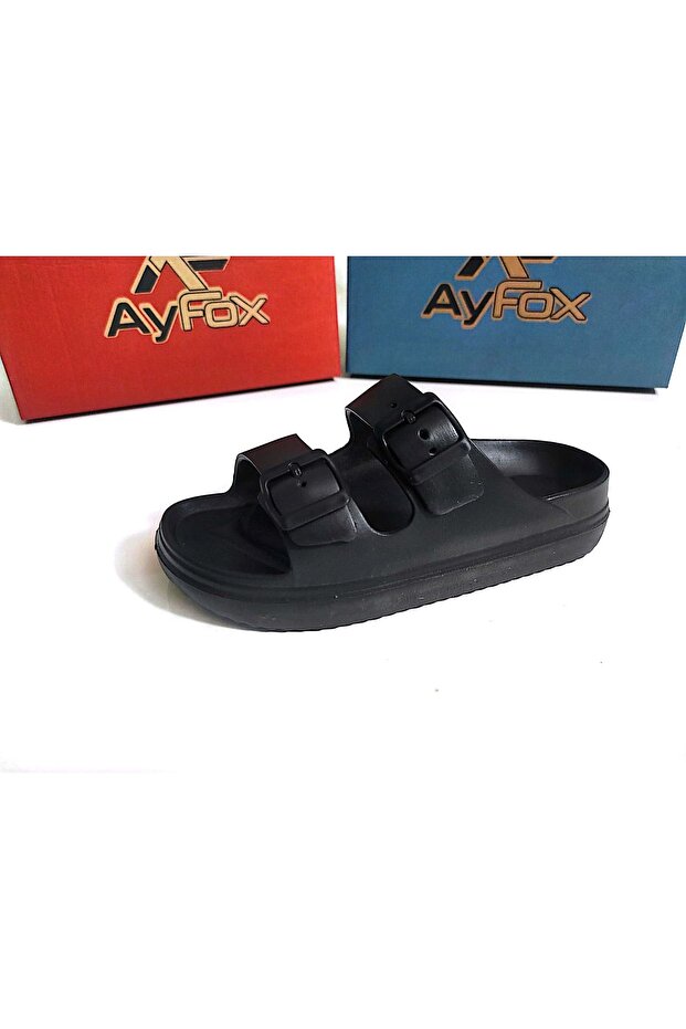 Garson Black Pool Garden Sea Raw Coat House Slippers