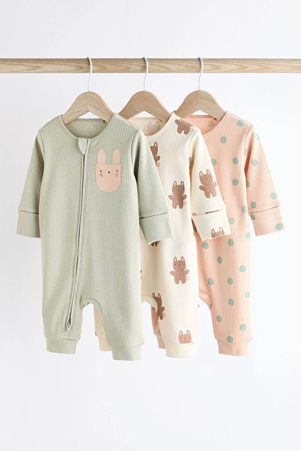 100% Organic Cotton Green Footless Animal Patterned 3-Piece Sleeping Bag Set Alyk79474