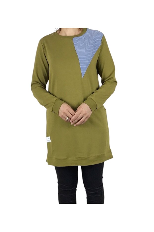Women's Collegio Ribbaned Six Strap Combined Two Thread Seasonal Combed Cotton Tunic