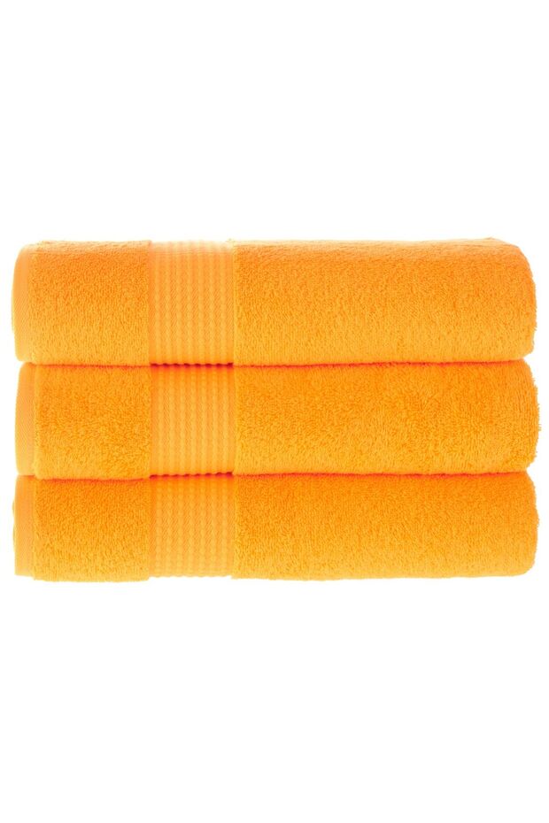 Tomurcuk 100% Cotton 3-Piece Bath Towel Set |   70X140Cm |   Orange