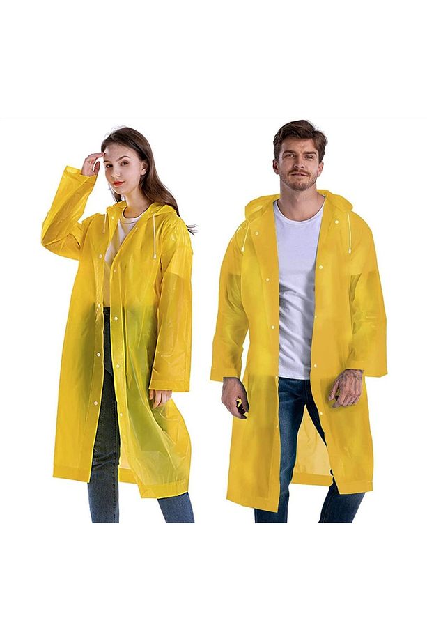 Keneth Unisex  Kapüşonlu Su ve Rüzgar  Geçirmez Yağmurluk , Kalın  ve Dayanıklı(Standart Boy) - 1