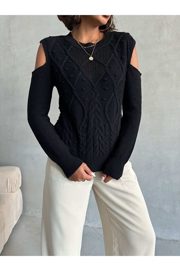 سترة منقوشة مكشوفة الكتف - 7