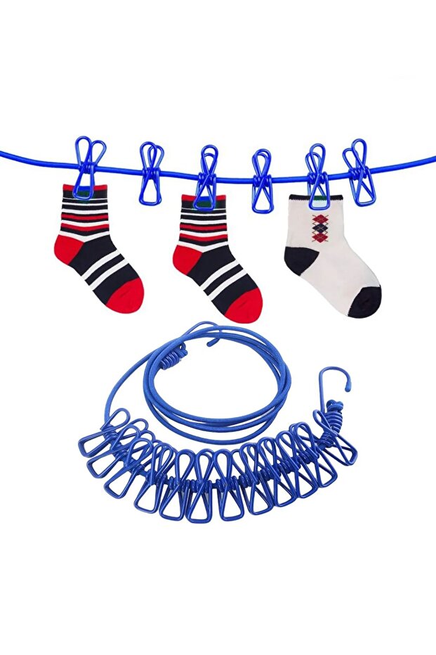 12 Latches Portable Elastic Balcony Hallway Home Hallway Bedroom Office Clothesline