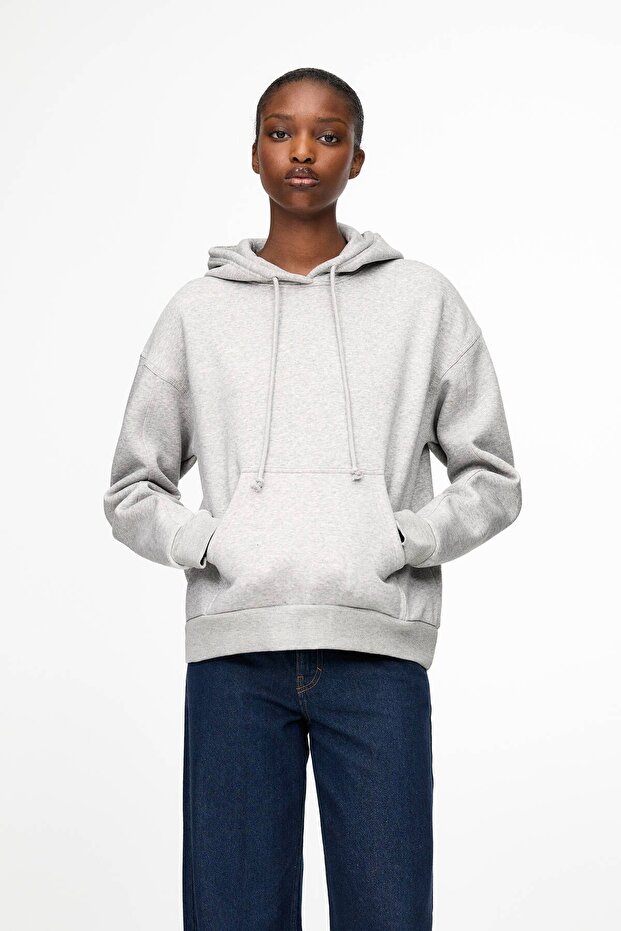 Kapüşonlu basic sweatshirt - 2
