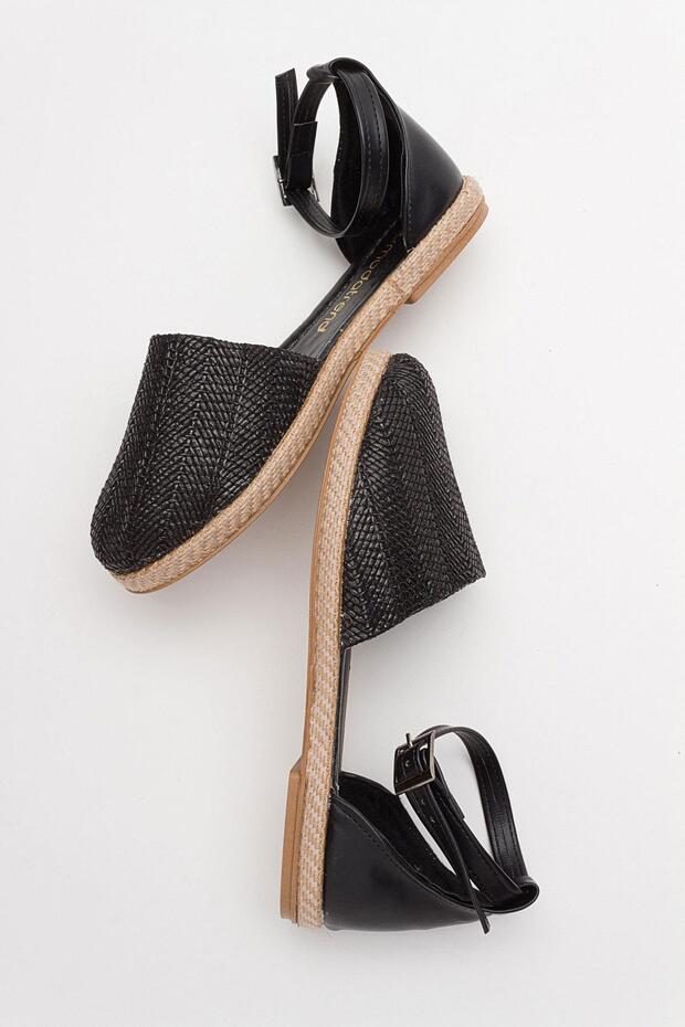 Espadril Kadın Sandalet SİYAH HASIR - 6