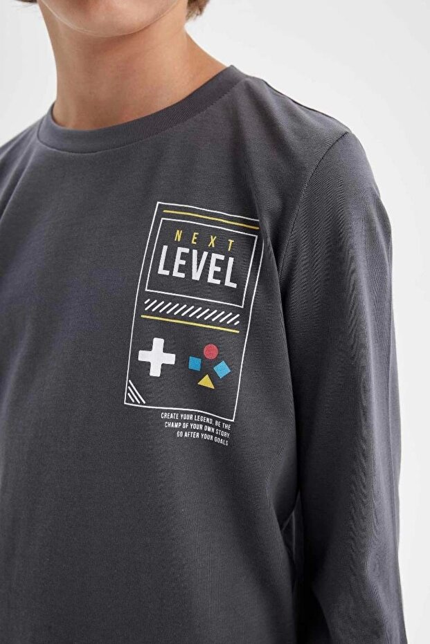 D2841 Model Printed Long Sleeve Pajamas Set - 5