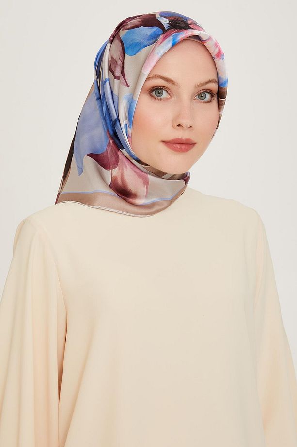 İpek Eşarp 2025 Kış - 9205-07 Koyu Taş Mürdüm Twill - 1