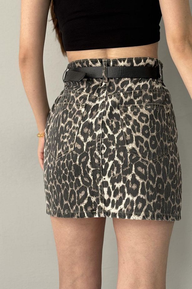 LEOPAR DESEN MİNİ ETEK - 4