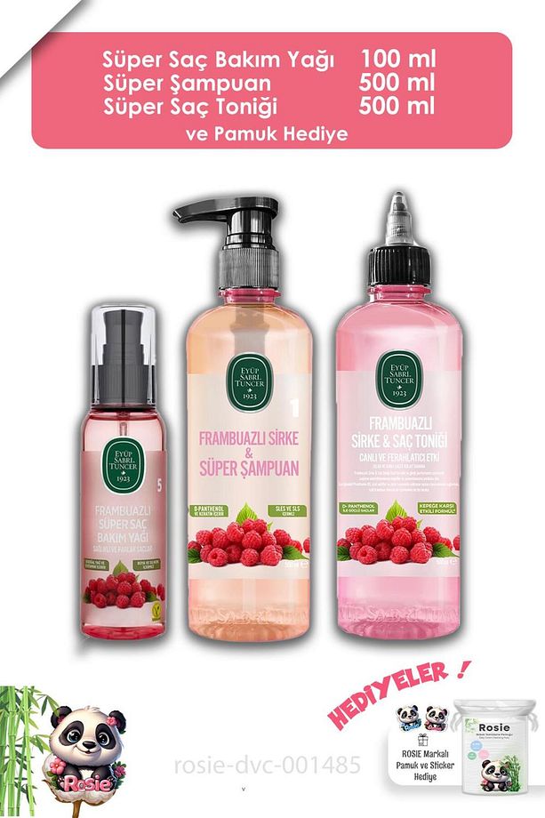 Frambuazlı Saç Yağı 100ml, Şampuan 500 Ml, Tonik 500 ml Ve Rosıe - 1
