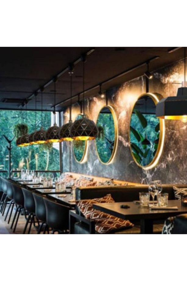 Lily Siyah Tekli Avize Sarkıt Lamba Cafe Restoran Butik Salon Mutfak Masa Koridor Avizeleri - 7