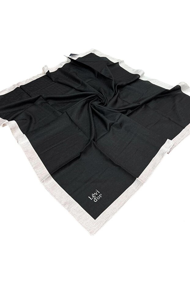 Monogram Eşarp - Siyah Beyaz - 1